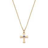 "Khachkar" Sapphire Accent Armenian Cross Pendant