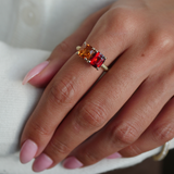 Double Garnet Toi et Moi Mermaid Ring