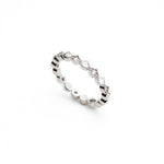Alternating Lepia Mermaid Scales Motif Diamond Eternity Ring in White Gold Side View