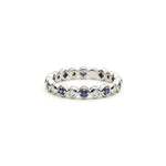 Alternating Round Brilliant Cut Diamond and Sapphire Eternity Ring in White Gold
