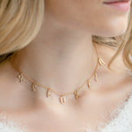Armenian Spaced Eight-Letter Name Necklace on a Model
