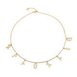 Armenian Spaced Eight-Letter Name Necklace in Yellow Gold