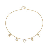 Armenian Spaced Five-Letter Name Necklace in Yellow Gold