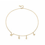 Armenian Spaced Four-Letter Name Necklace in Yellow Gold