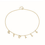 Armenian Spaced Six-Letter Name Necklace in Yellow Gold