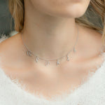 Armenian Spaced Six-Letter Name Necklace on a Model