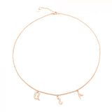 Armenian Spaced Three-Letter Name Necklace in Rose Gold