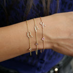 Armenian Letter and Pomegranate Ruby Motif Bracelet on a Model