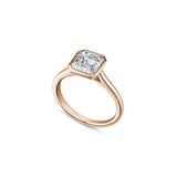 Asscher Cut Lab-Grown Diamond Bezel Solitaire Engagement Ring in Rose Gold Side View