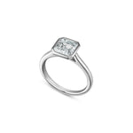 Asscher Cut Lab-Grown Diamond Bezel Solitaire Engagement Ring in White Gold Side View