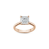 Asscher Cut Lab-Grown Diamond Solitaire Engagement Ring in Rose Gold Front View