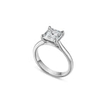 Asscher Cut Lab-Grown Diamond Solitaire Engagement Ring in White Gold Side View