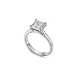Asscher Cut Lab-Grown Diamond Solitaire Engagement Ring in White Gold Side View