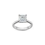 Asscher Cut Lab-Grown Diamond Solitaire Engagement Ring in White Gold Front View