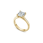 Asscher Cut Lab-Grown Diamond Solitaire Engagement Ring in Yellow Gold Side View