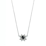 Asteri Checkerboard Cut Black Onyx Star Necklace in Sterling Silver