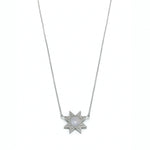 Asteri Checkerboard Cut Chalcedony Star Necklace in Sterling Silver