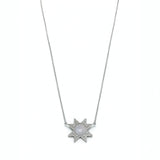 Asteri Checkerboard Cut Chalcedony Star Necklace in Sterling Silver