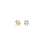 Asteri Diamond Pavé Mini Star Stud Earrings in Yellow Gold