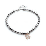 Asteri Diamond Pavé Star Charm Beaded Bracelet in Rose Gold