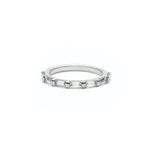 Baguette Cut Diamond Bar Set Half-Eternity Ring in White Gold