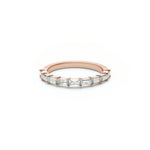 Baguette Cut Diamond Shared Prong Half-Eternity Ring in Rose Gold