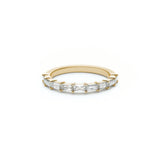 Baguette Cut Diamond Shared Prong Half-Eternity Ring in Yellow Gold