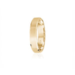 Brushed Finish Bevelled Edge 4-5 mm Wedding Band in Yellow Gold