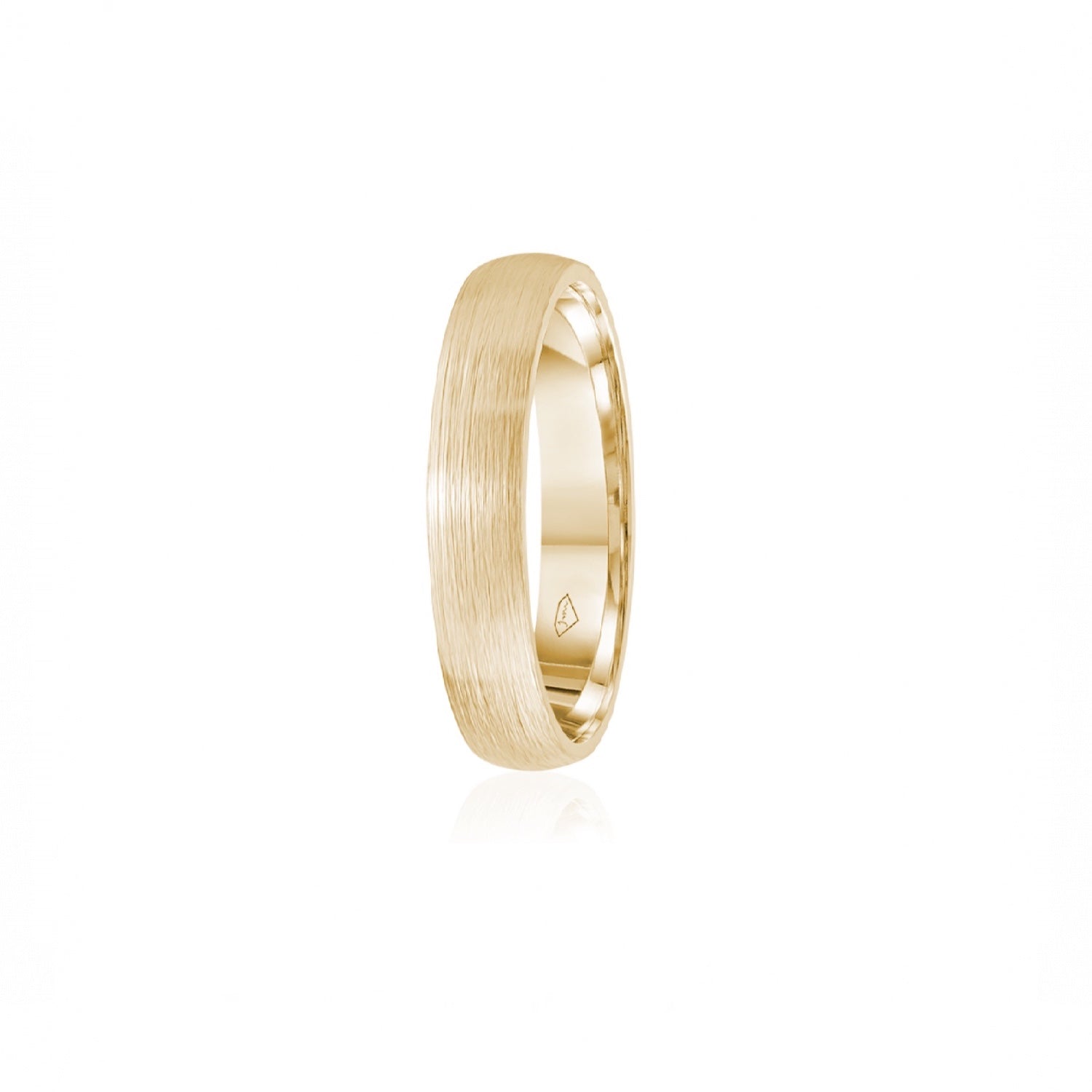 Brushed Finish Comfort Fit 4-5 mm Wedding Band in Yellow Gold