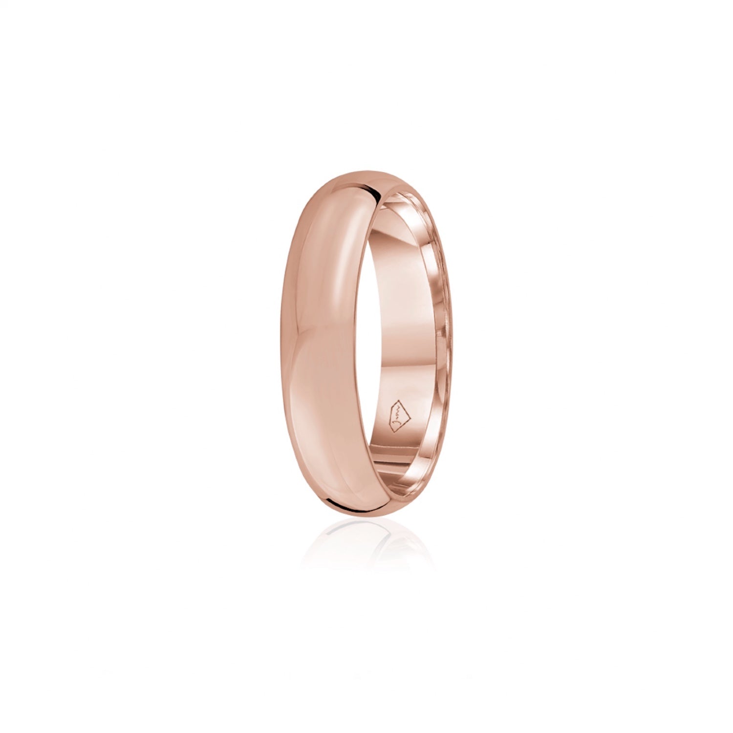 Classic Polished Finish Standard Fit 8-9 mm Wedding Band in Rose Gold