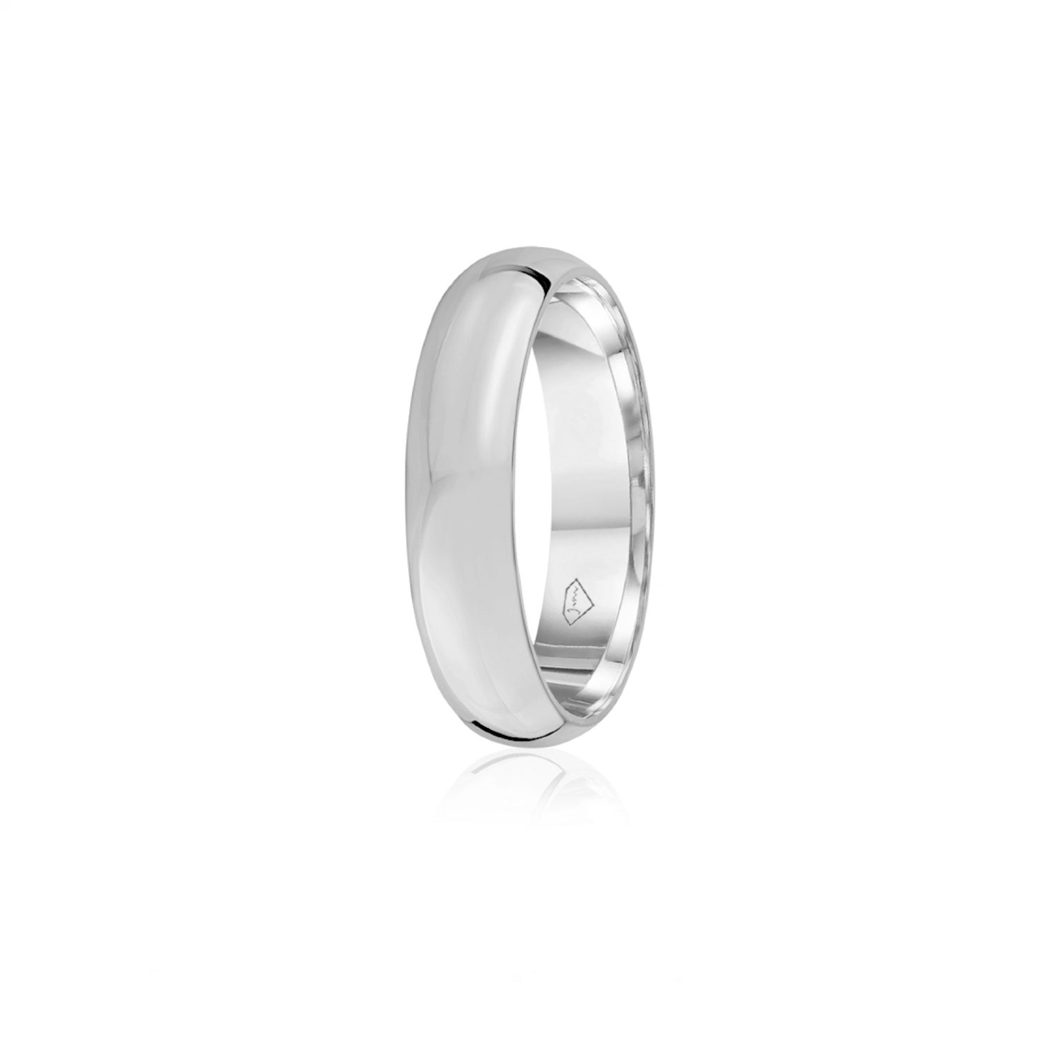 Classic Polished Finish Standard Fit 8-9 mm Wedding Band in White Gold