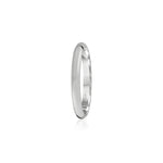 Classic Polished Finish Standard Fit Wedding Band in White Gold Side View