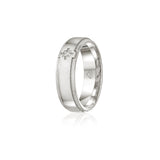 Diamond Accent Polished Finish Bevelled Edge 8-9 mm Wedding Ring in Platinum