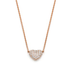 Diamond Pavé Heart Necklace in Rose Gold
