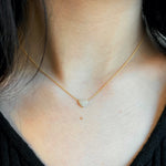 Diamond Pavé Heart Necklace on a Model