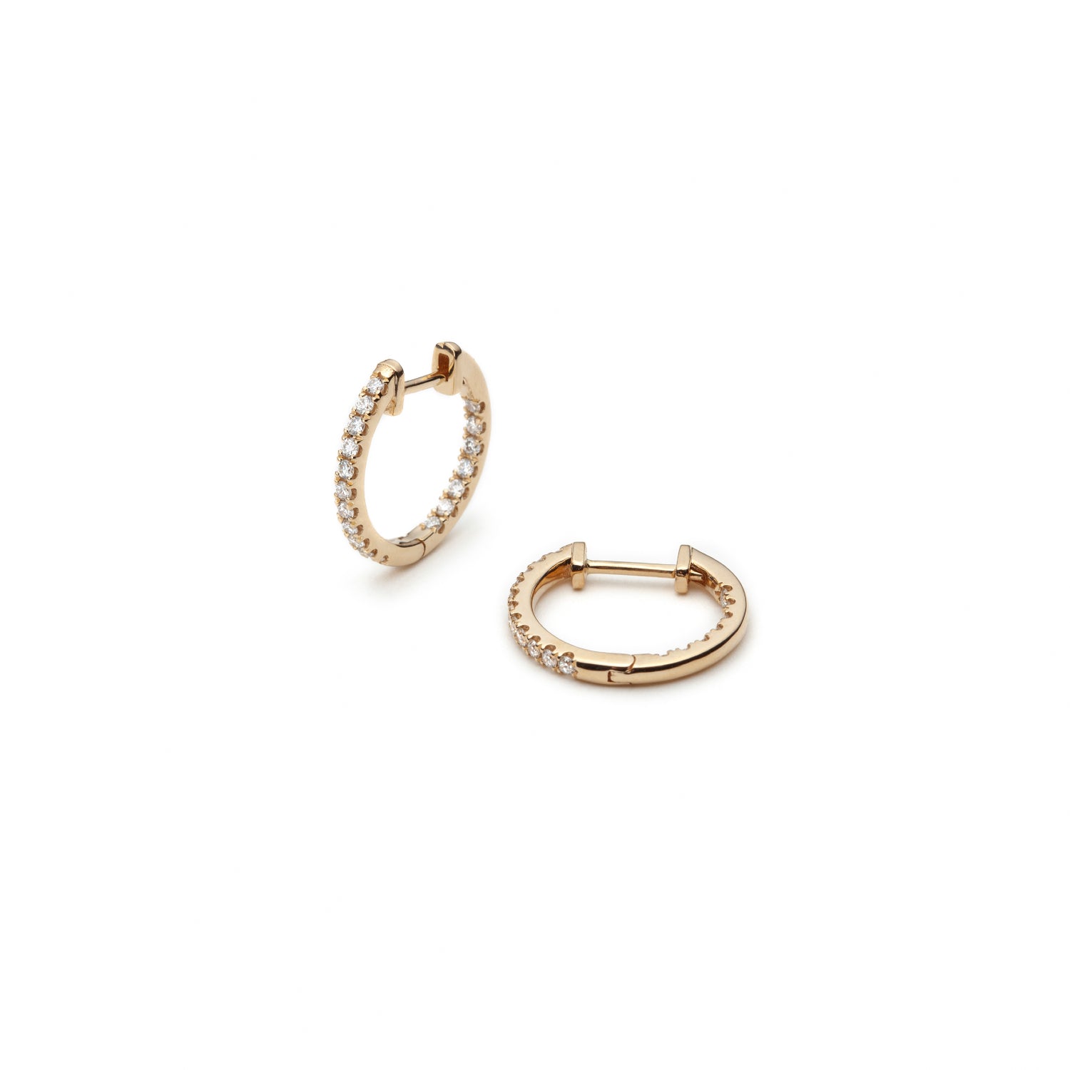 Diamond Pavé Inside-Out Hoop Earrings in Yellow Gold