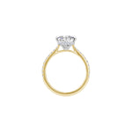 Elongated Cushion Cut Lab-Grown Diamond Hidden Halo Engagement Ring in Yellow Gold Side View