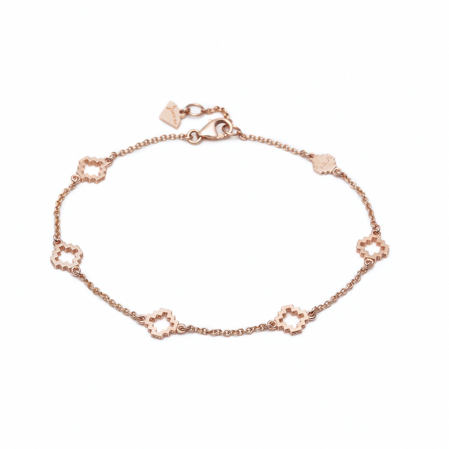 Five Mini Step Motif Bracelet in Rose Gold