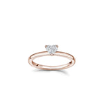 Heart-Shaped Diamond Solitaire Engagement Ring in Rose Gold