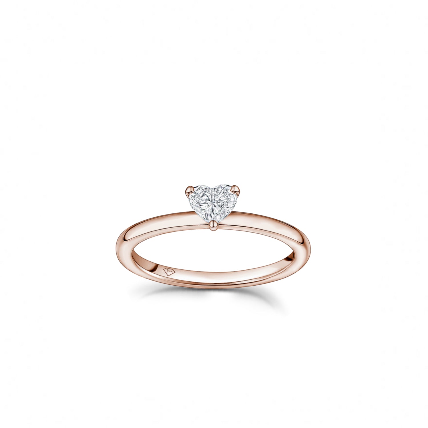 Heart-Shaped Diamond Solitaire Engagement Ring in Rose Gold