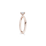 Heart-Shaped Diamond Solitaire Engagement Ring in Rose Gold Side View 