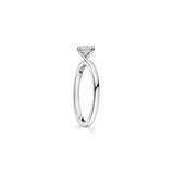 Heart-Shaped Diamond Solitaire Engagement Ring in White Gold Side View