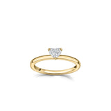 Heart-Shaped Diamond Solitaire Engagement Ring in Yellow Gold