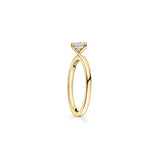 Heart-Shaped Diamond Solitaire Engagement Ring in Yellow Gold Side View