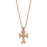 "Khachkar" Armenian Cross Pendant in Rose Gold