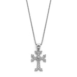 "Khachkar" Armenian Cross Pendant in White Gold