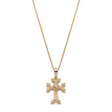 "Khachkar" Armenian Cross Mini Pendant in Yellow Gold 