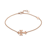 "Khachkar" Diamond Accent Armenian Mini Cross Bracelet in Rose Gold