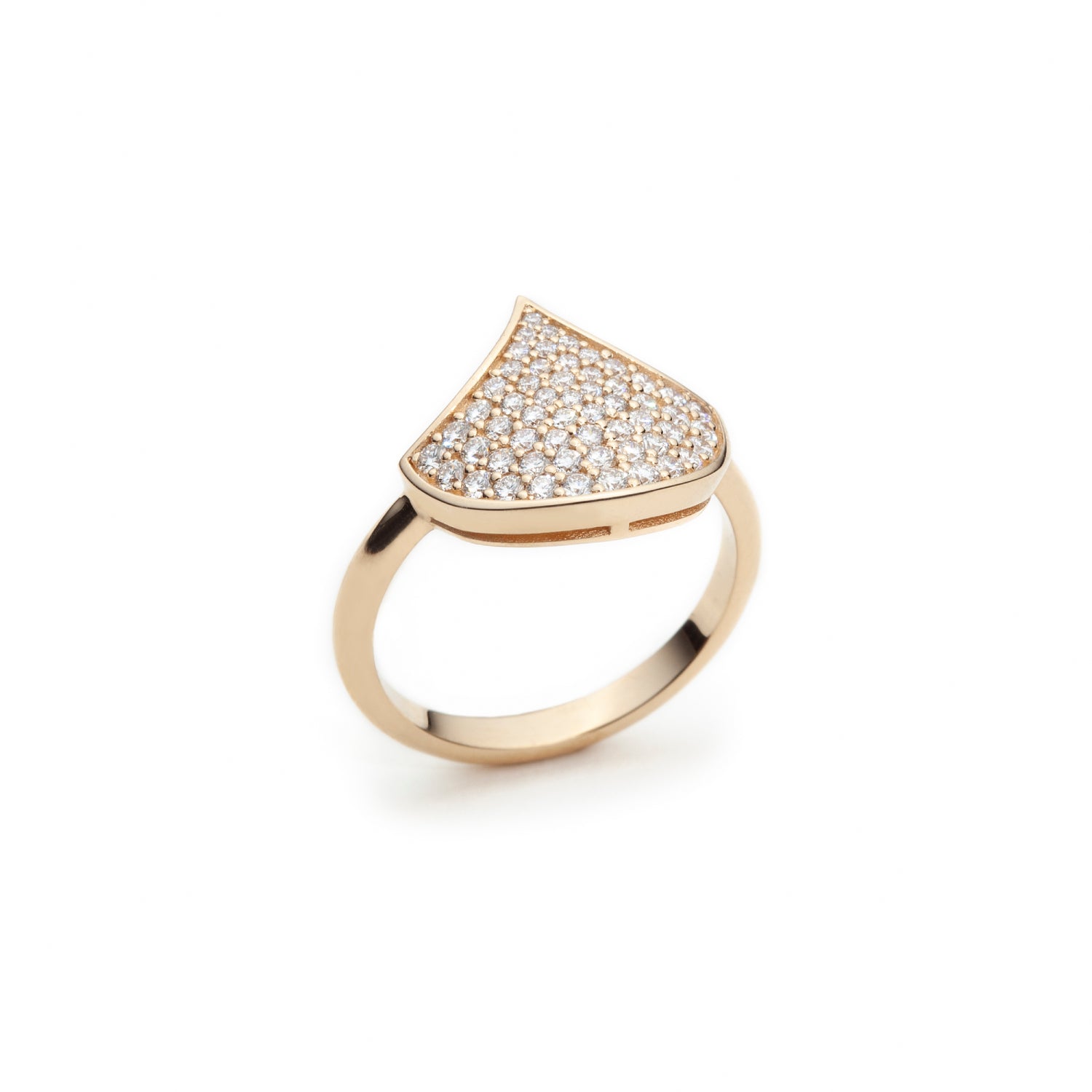 Lepi Diamond Pavé Ring in Yellow Gold Side View