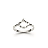 Lepi Mermaid Scale Motif Ring in White Gold